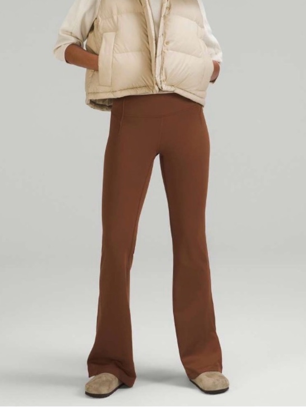 Lululemon Women’s Brown Pants Groove Super High Rise Split Hem Flare Pant Size 2
